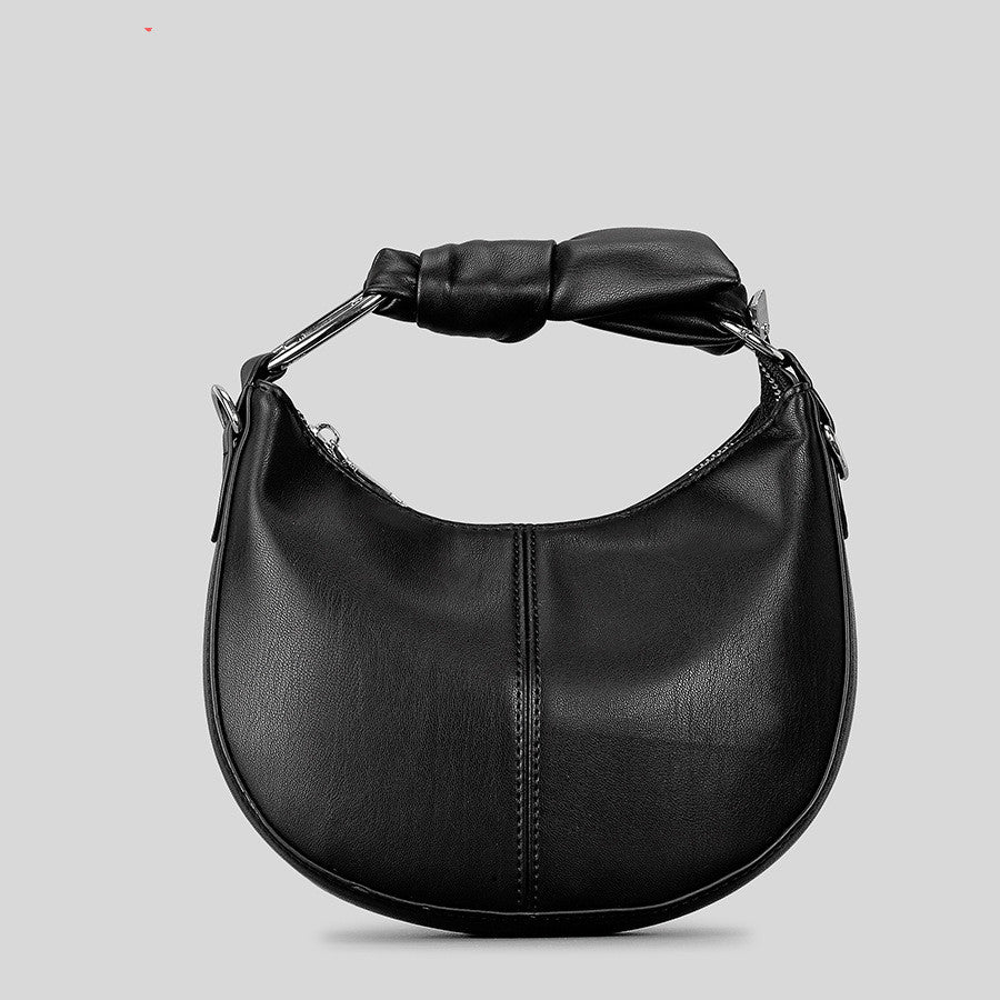 Chic Elegance Crescent Moon Knotted Handle Bag