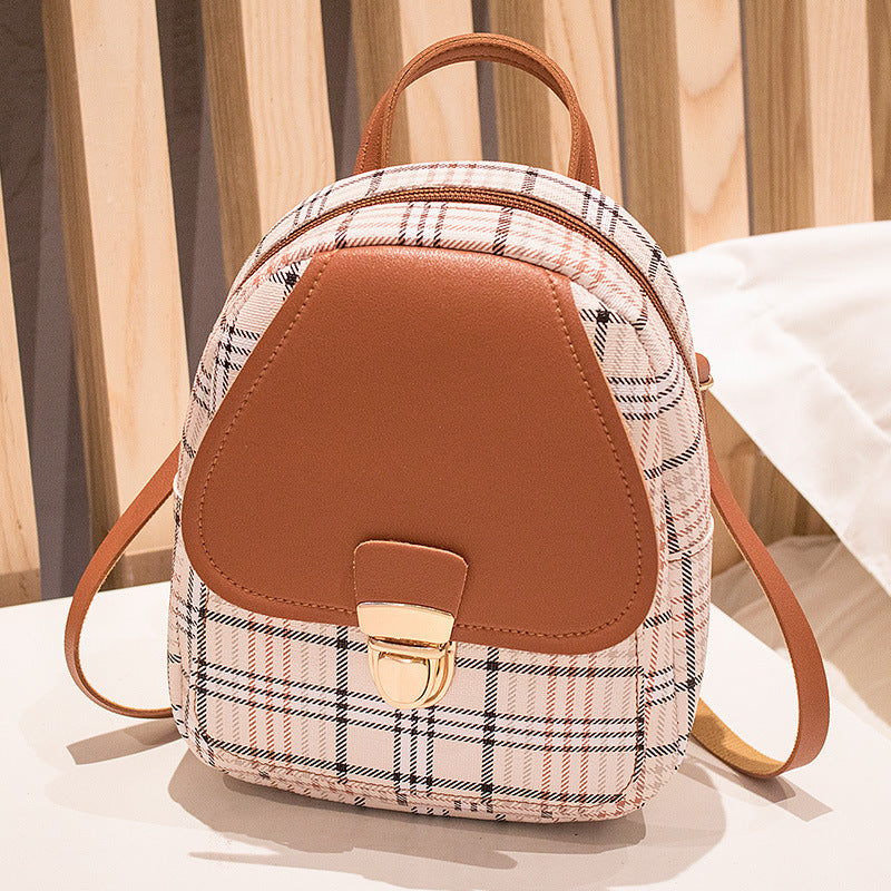 Korean Cutie: Checkered Backpack Bag for Trendy Style