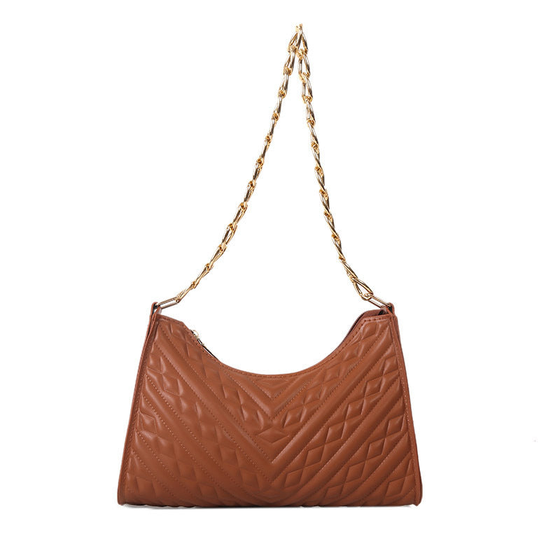 Chic & Modern: Textured Design Chain Strap Shoulder Bag