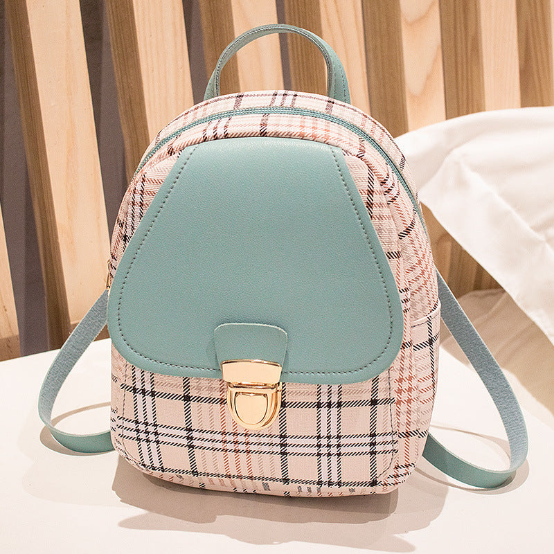 Korean Cutie: Checkered Backpack Bag for Trendy Style