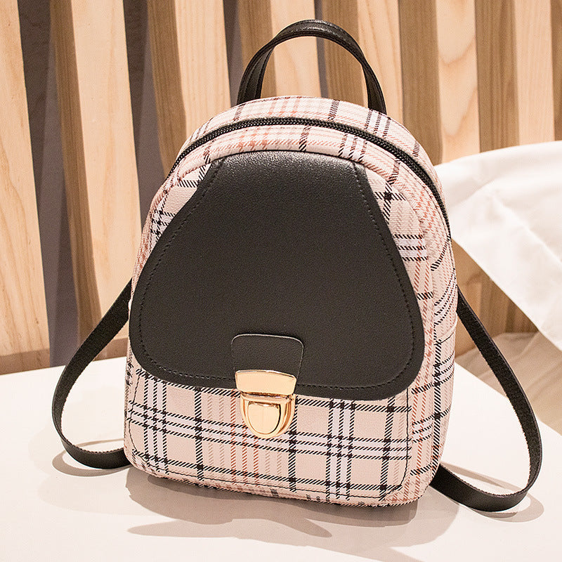 Korean Cutie: Checkered Backpack Bag for Trendy Style