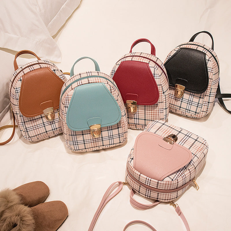 Korean Cutie: Checkered Backpack Bag for Trendy Style