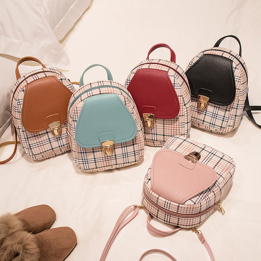 Korean Cutie: Checkered Backpack Bag for Trendy Style