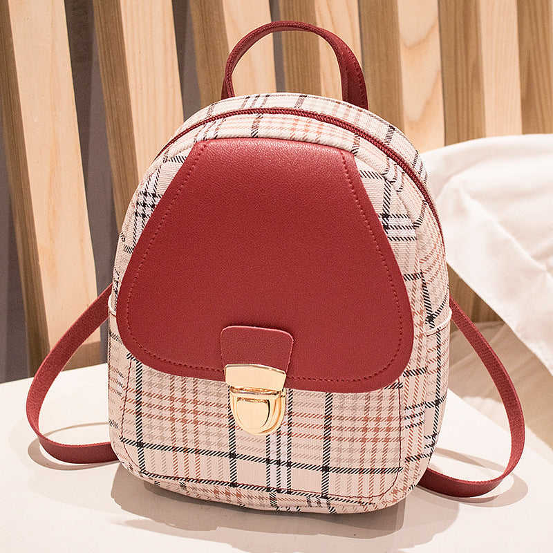 Korean Cutie: Checkered Backpack Bag for Trendy Style