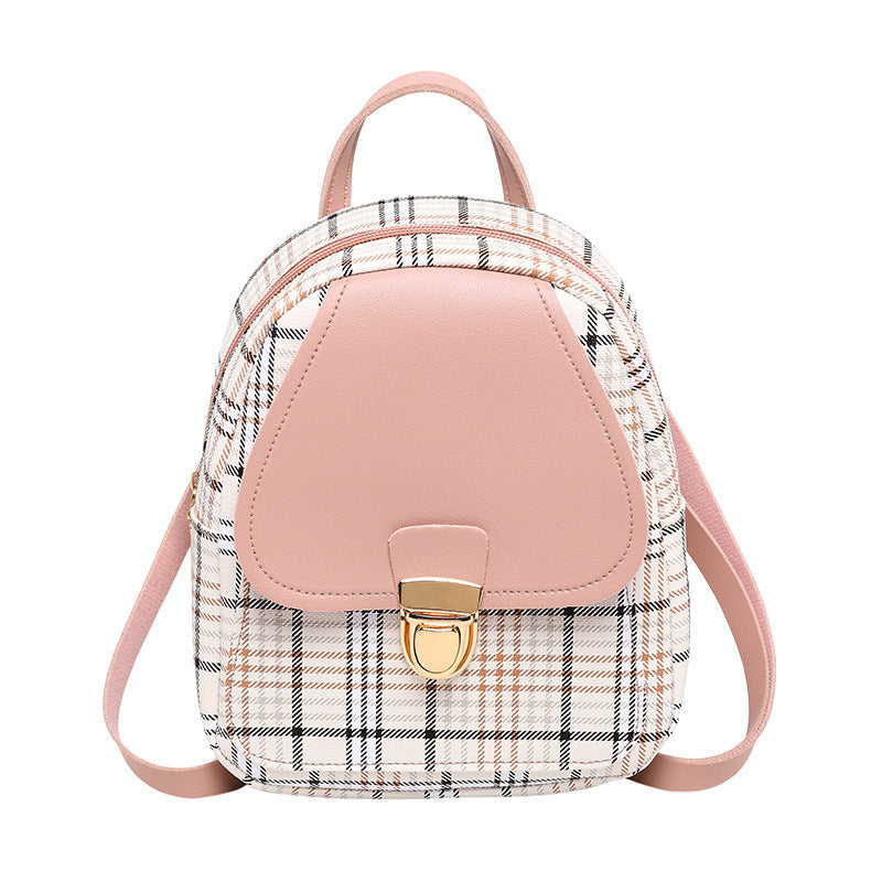 Korean Cutie: Checkered Backpack Bag for Trendy Style