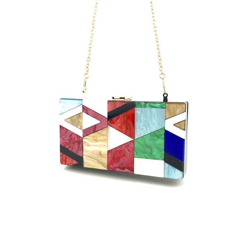 Artful Multicolored Abstract Crossbody Bag – Stylish Briefcase-Inspired Design