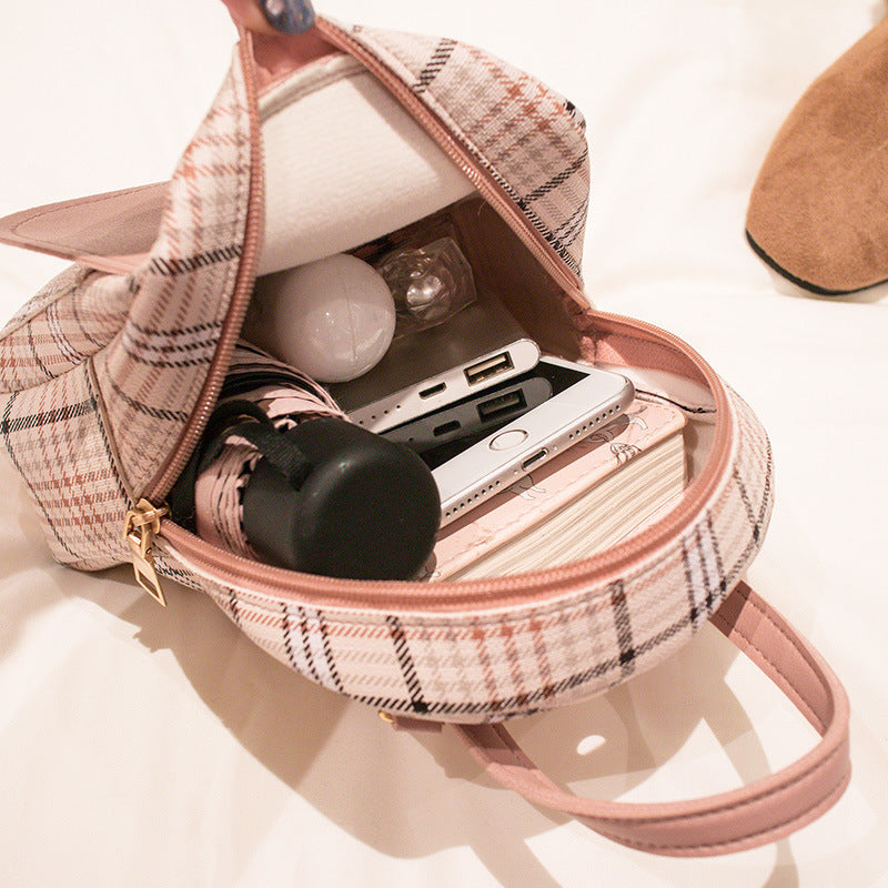 Korean Cutie: Checkered Backpack Bag for Trendy Style