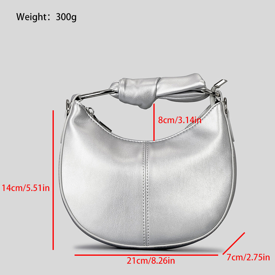 Chic Elegance Crescent Moon Knotted Handle Bag