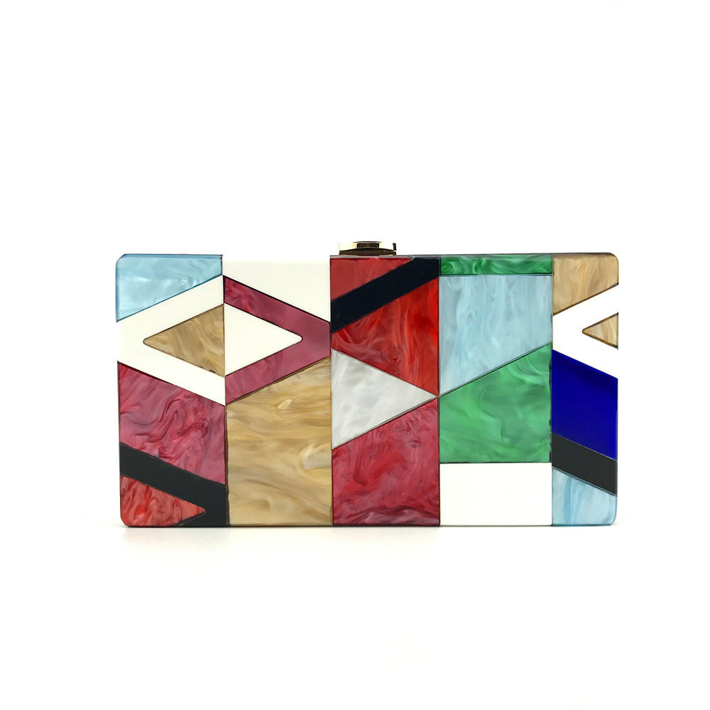 Artful Multicolored Abstract Crossbody Bag – Stylish Briefcase-Inspired Design