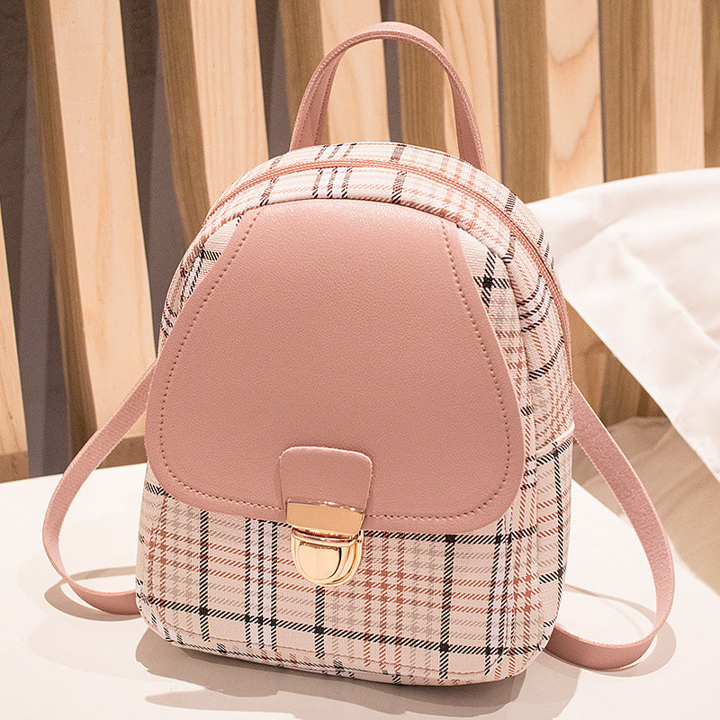 Korean Cutie: Checkered Backpack Bag for Trendy Style