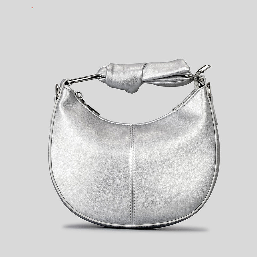 Chic Elegance Crescent Moon Knotted Handle Bag